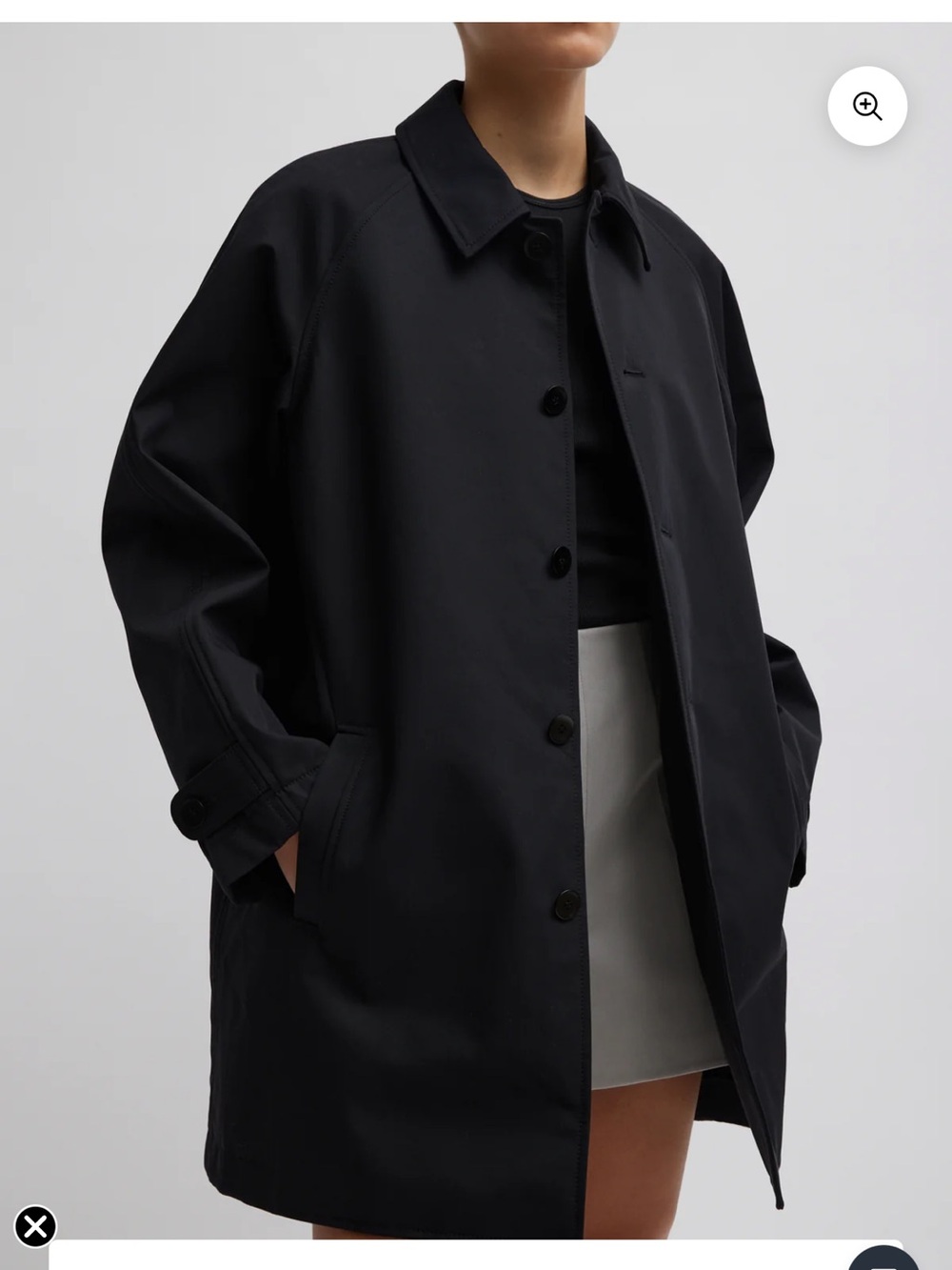 Tibi Black Single-Breasted Trench Coat. Twill
